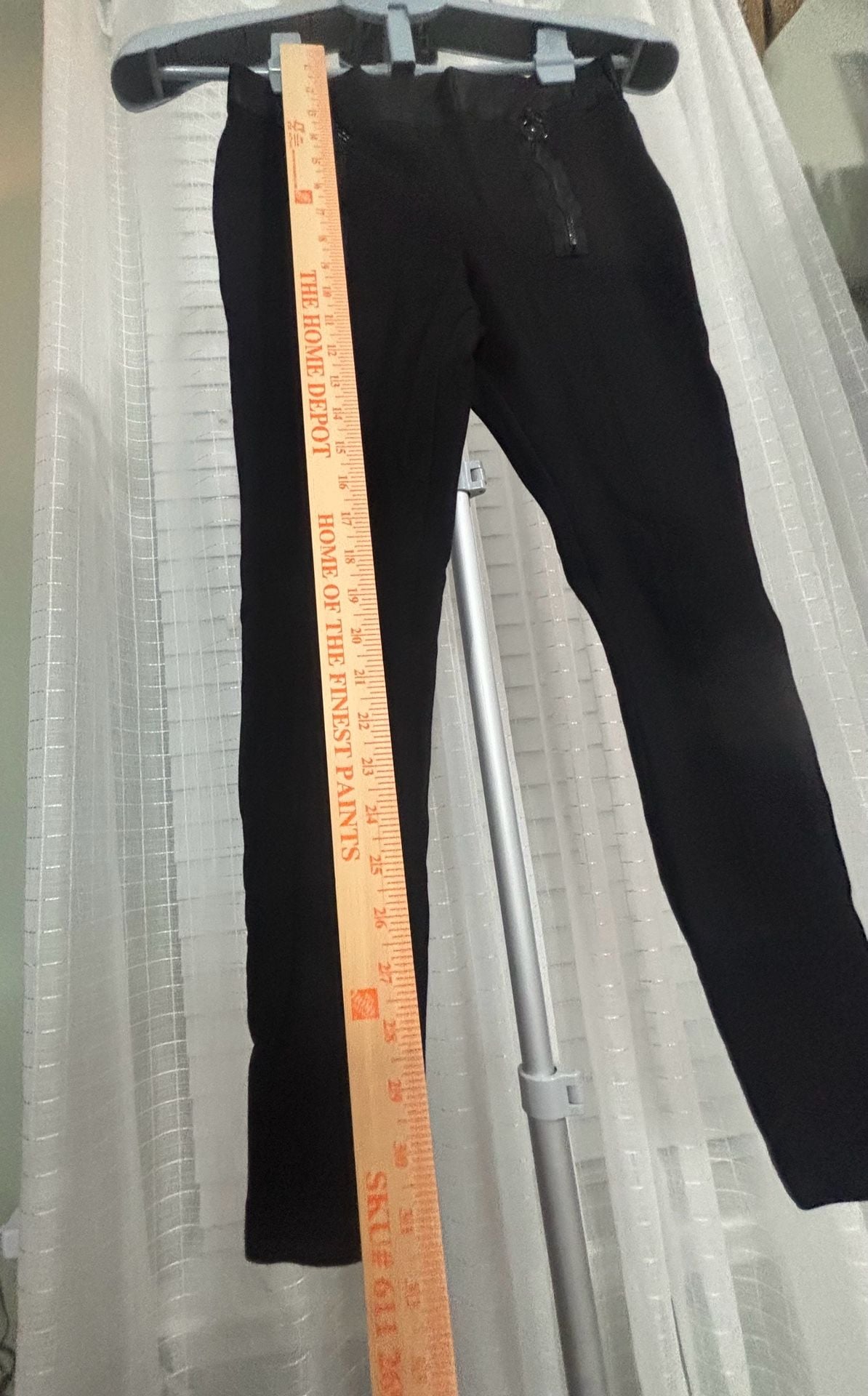 BEBE Built in Double belt spandex black pants VTG Y2K SZ 24 Waist 4