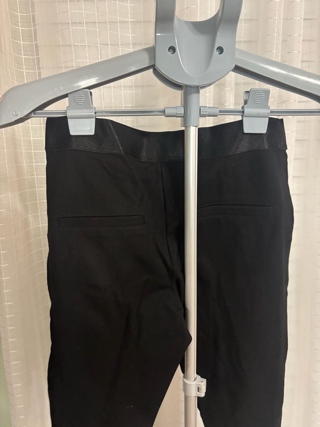 BEBE Built in Double belt spandex black pants VTG Y2K SZ 24 Waist 6
