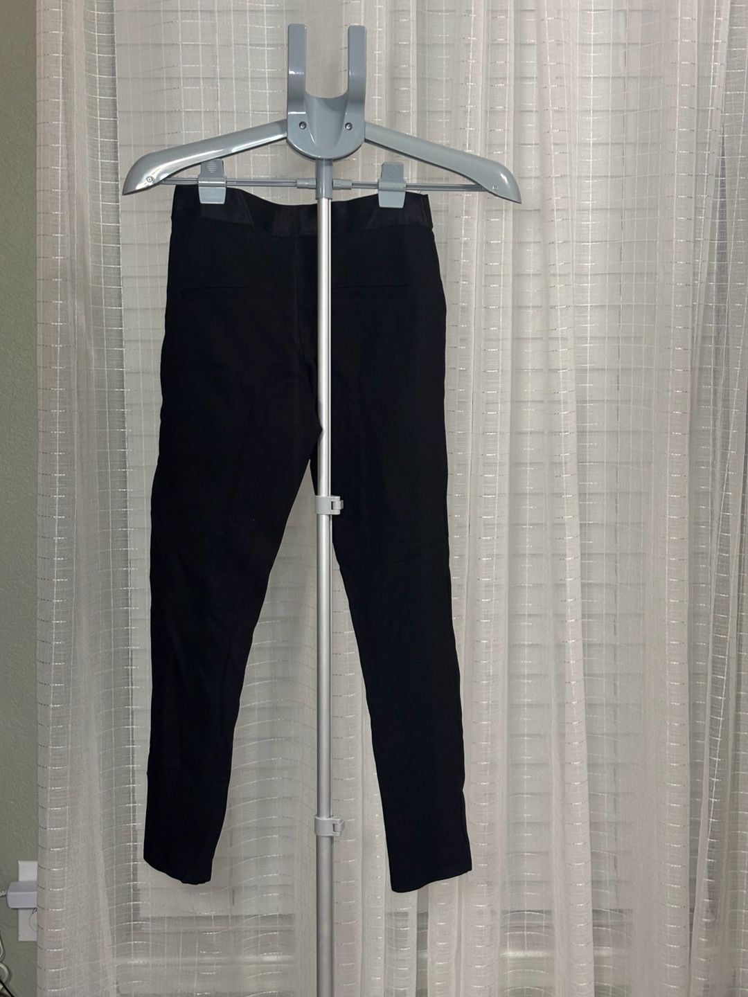 BEBE Built in Double belt spandex black pants VTG Y2K SZ 24 Waist 7