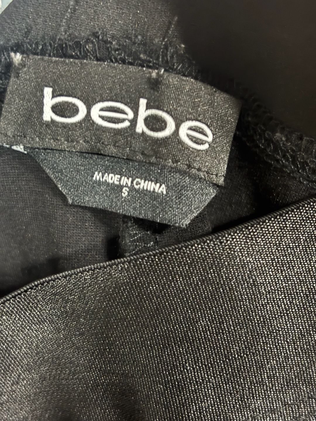 BEBE Built in Double belt spandex black pants VTG Y2K SZ 24 Waist 8