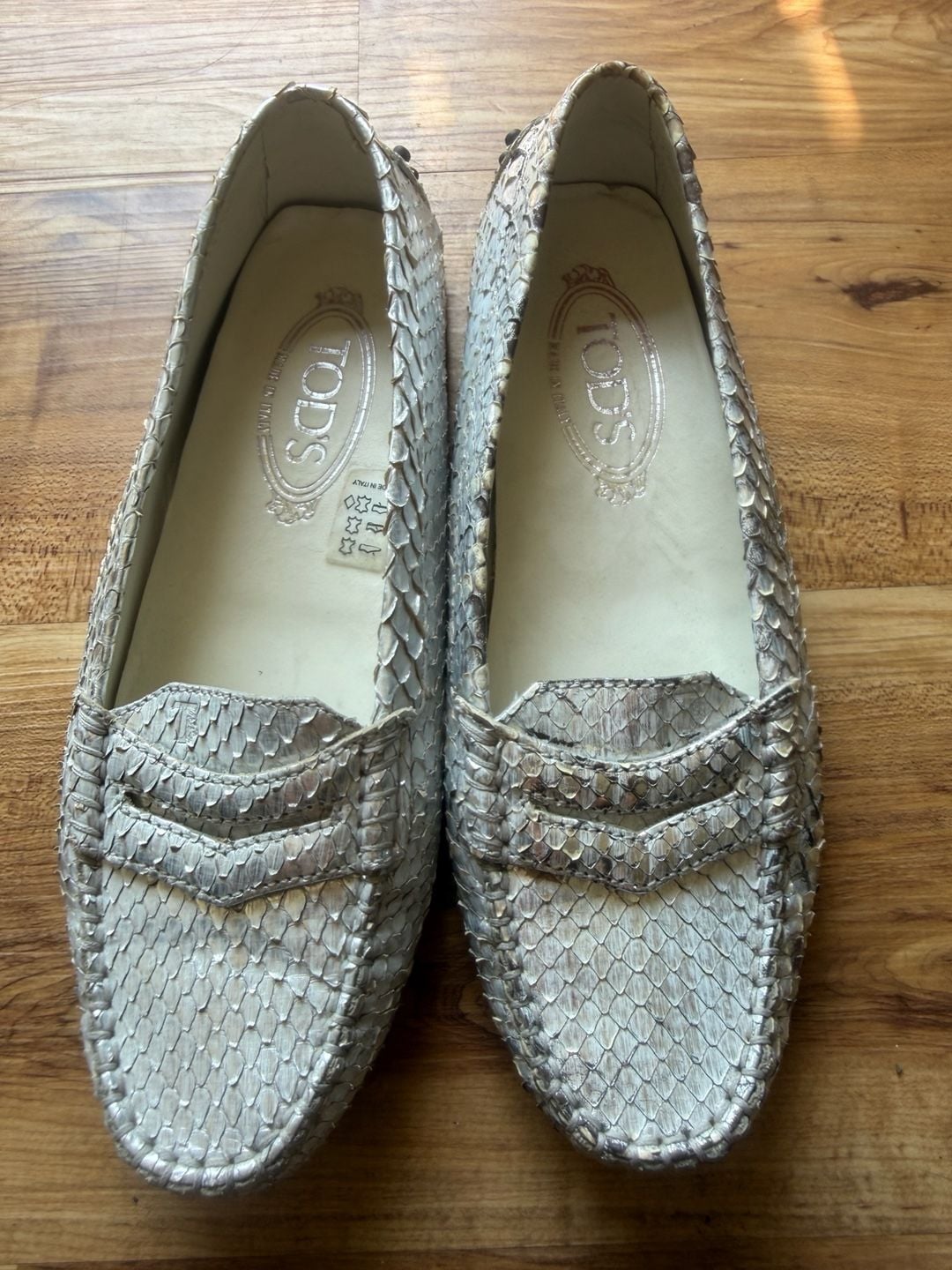 Tod's Gommino Snakeskin Penny Driving Loafers 3
