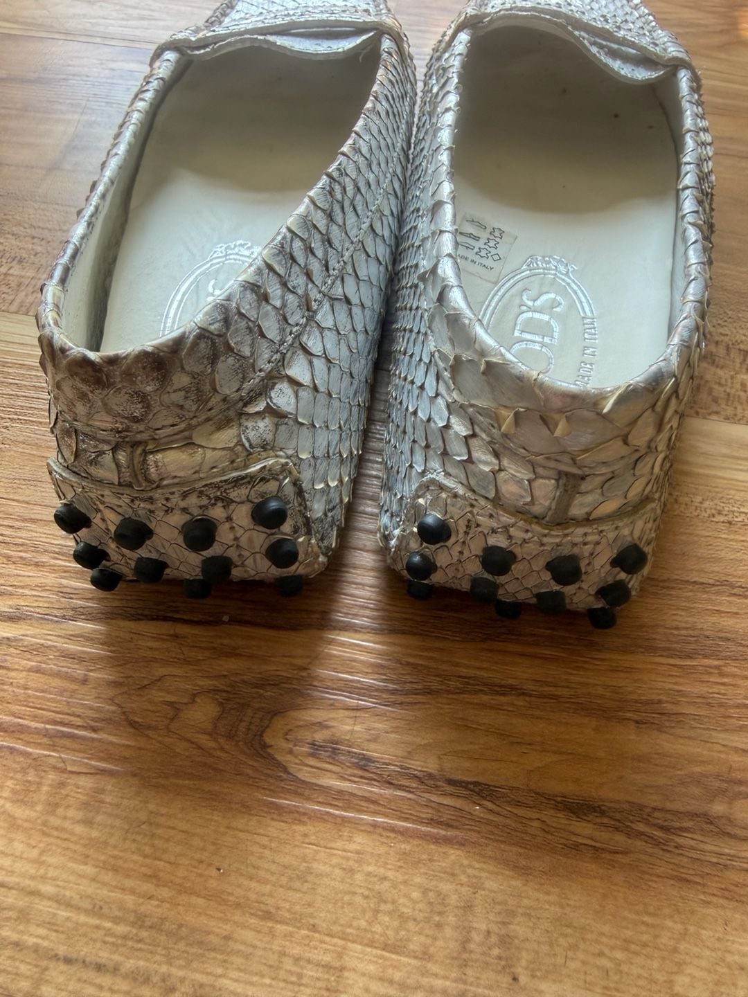 Tod's Gommino Snakeskin Penny Driving Loafers 4