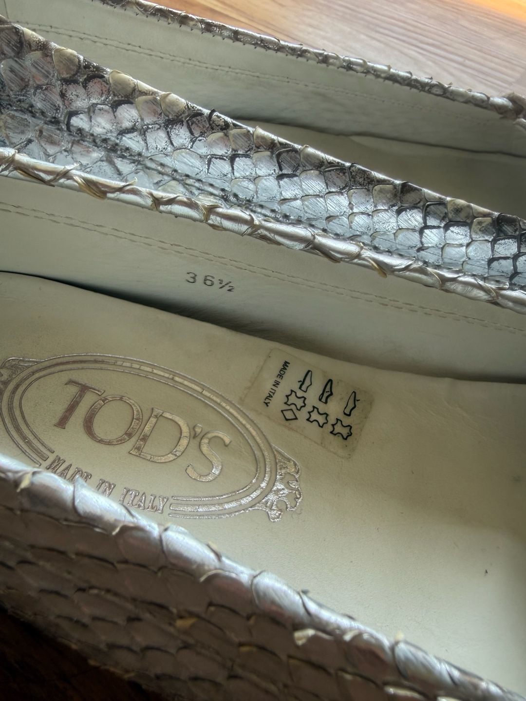 Tod's Gommino Snakeskin Penny Driving Loafers 6