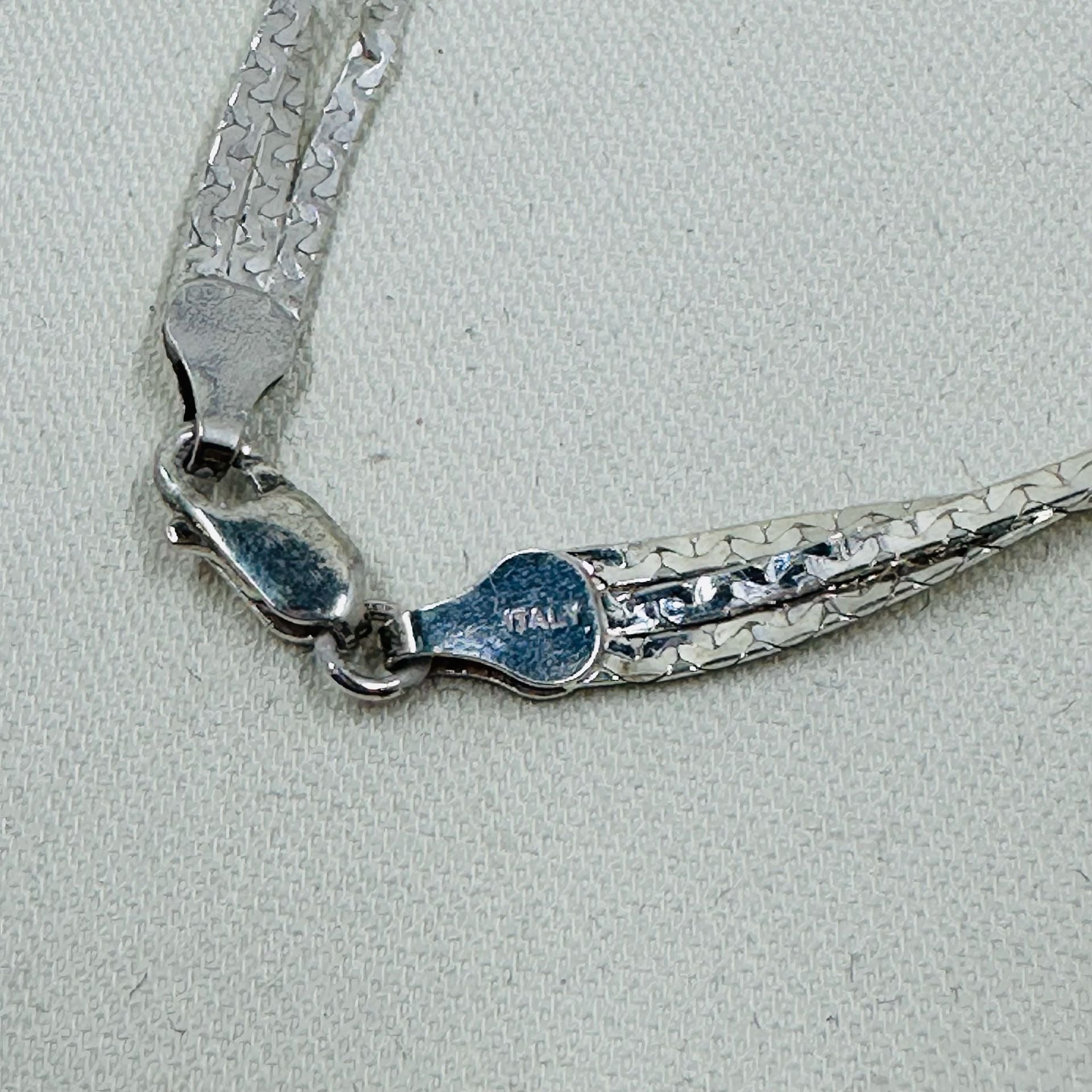Vintage Italian 925 Sterling Silver Three Strand Flat Woven Bracelet 5