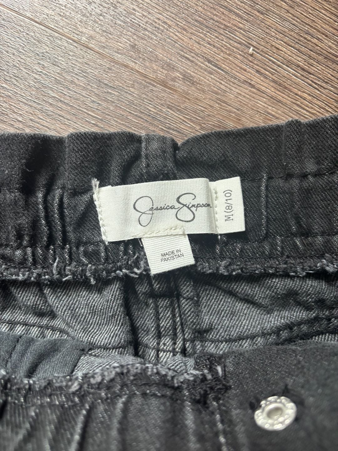 Jessica Simpson Girls Paperbag Waist Washed Black Denim Mini Skirt with Belt 4