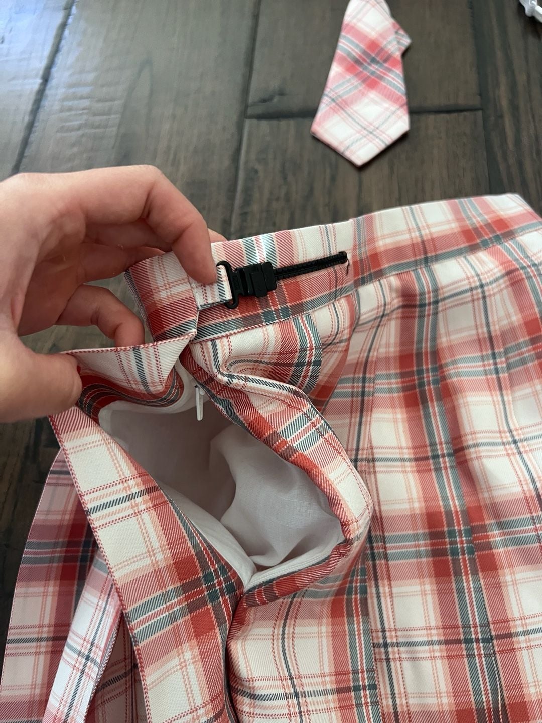 Plaid Pleated Schoolgirl Uniform Skirt with Matching Tie Jfashion XXS-XS 6