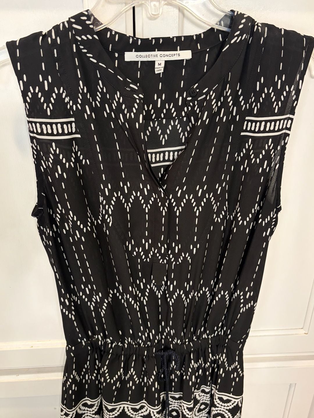 Collective Concepts Sleeveless Geometric Print Dress with Elastic Waist, Size M 9