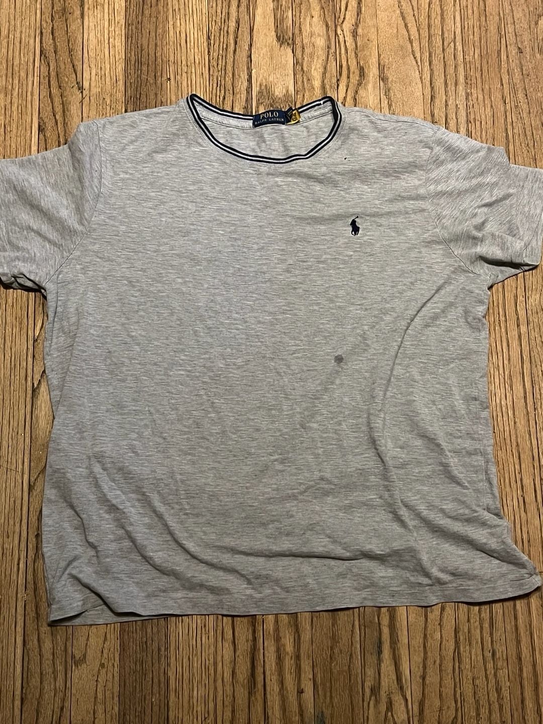 Polo Ralph Lauren Men's Gray Ringer Crew Neck T-Shirt with Pony Logo 2