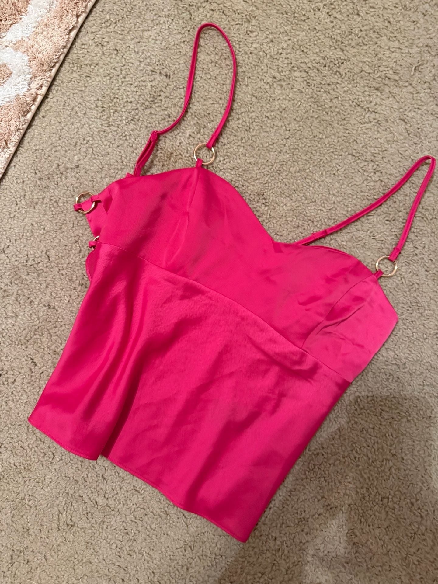 Silence + Noise Pink Satin Camisole Top 10