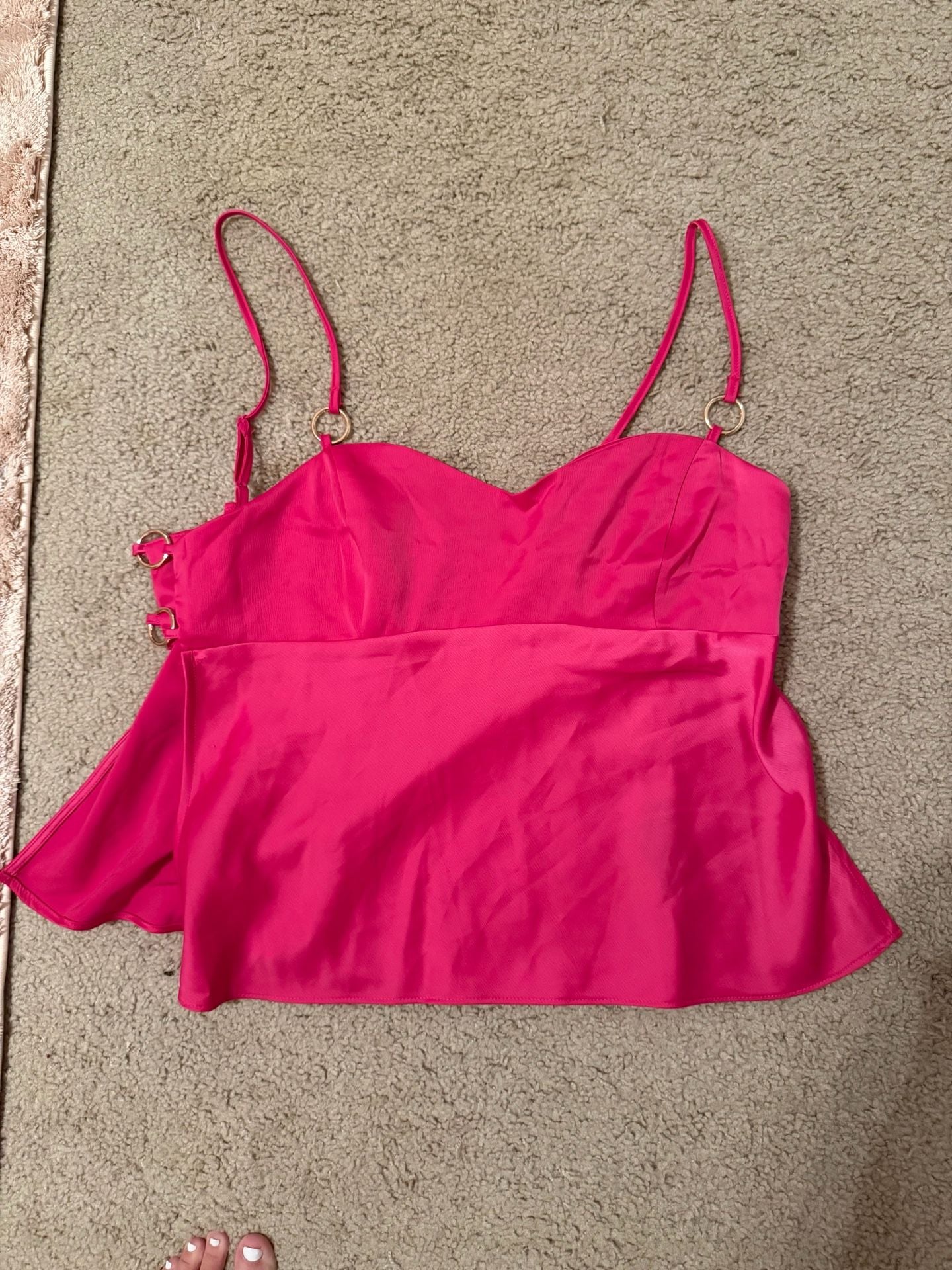 Silence + Noise Pink Satin Camisole Top 13