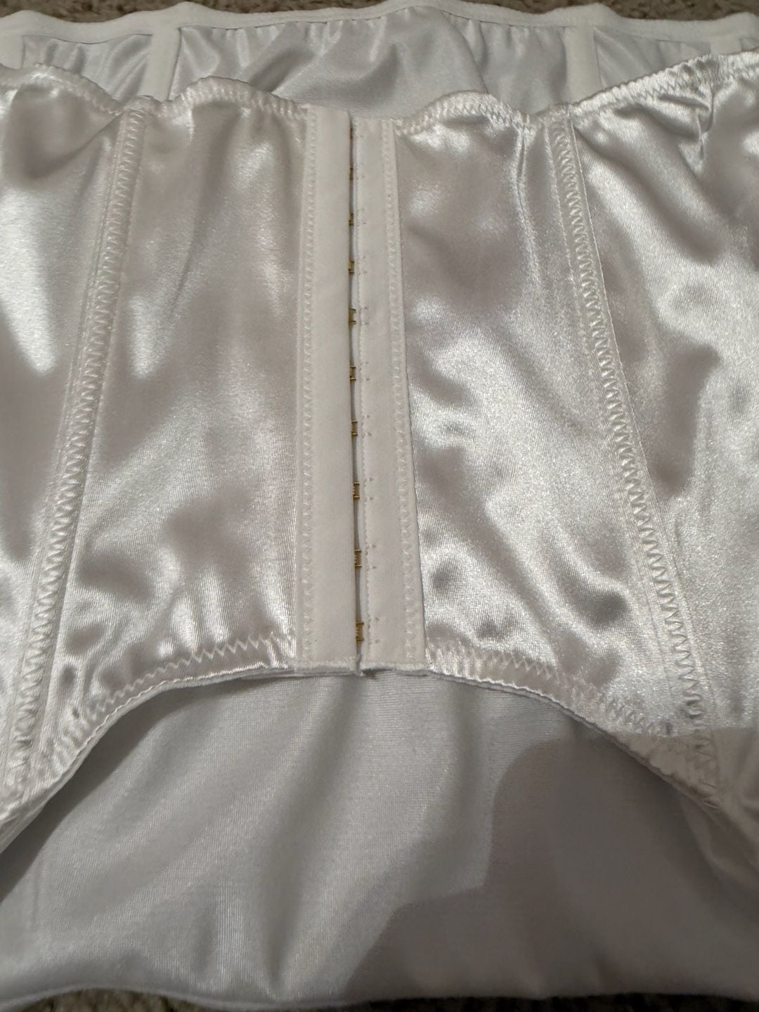 Urban Outfitters Ivory Satin Corset Crop Top with Straps 4