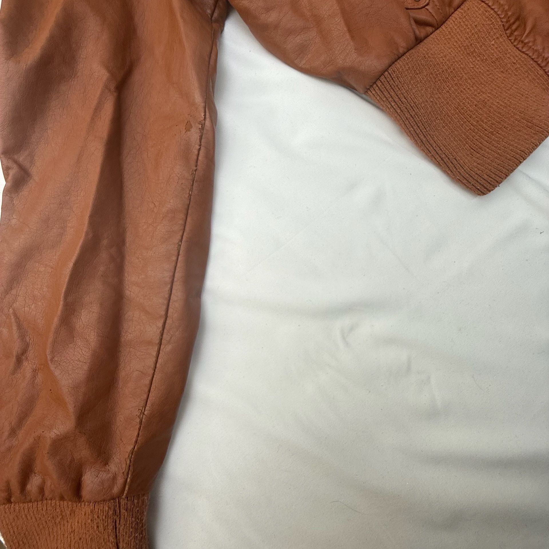 Therapy by Lane Crawford Brown Faux Leather Bomber Jacket with Sherpa Collar 9
