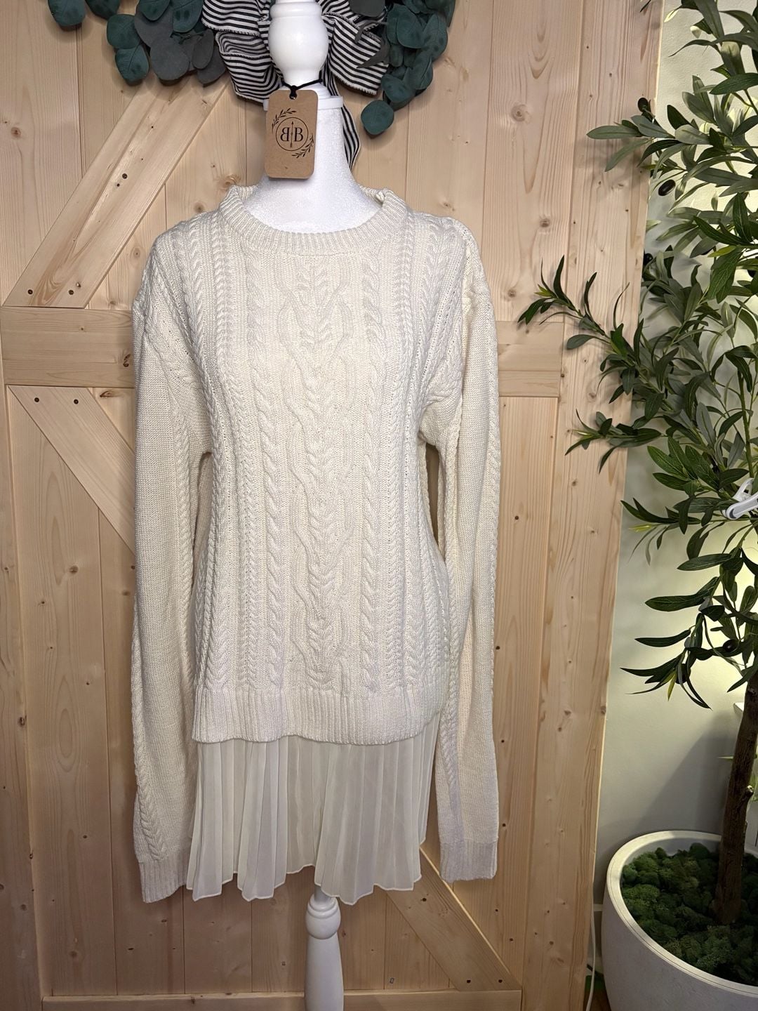 MEDIUM Twist Knitted Sweater Dress Fall Solid Warm A-Line Pullover Dress 1