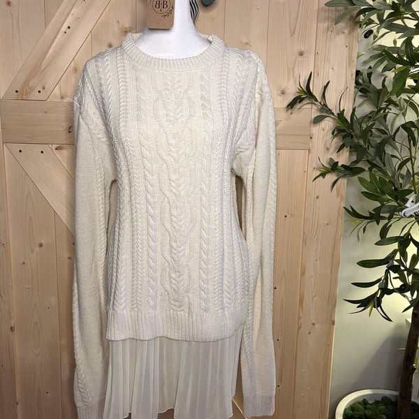 MEDIUM Twist Knitted Sweater Dress Fall Solid Warm A-Line Pullover Dress