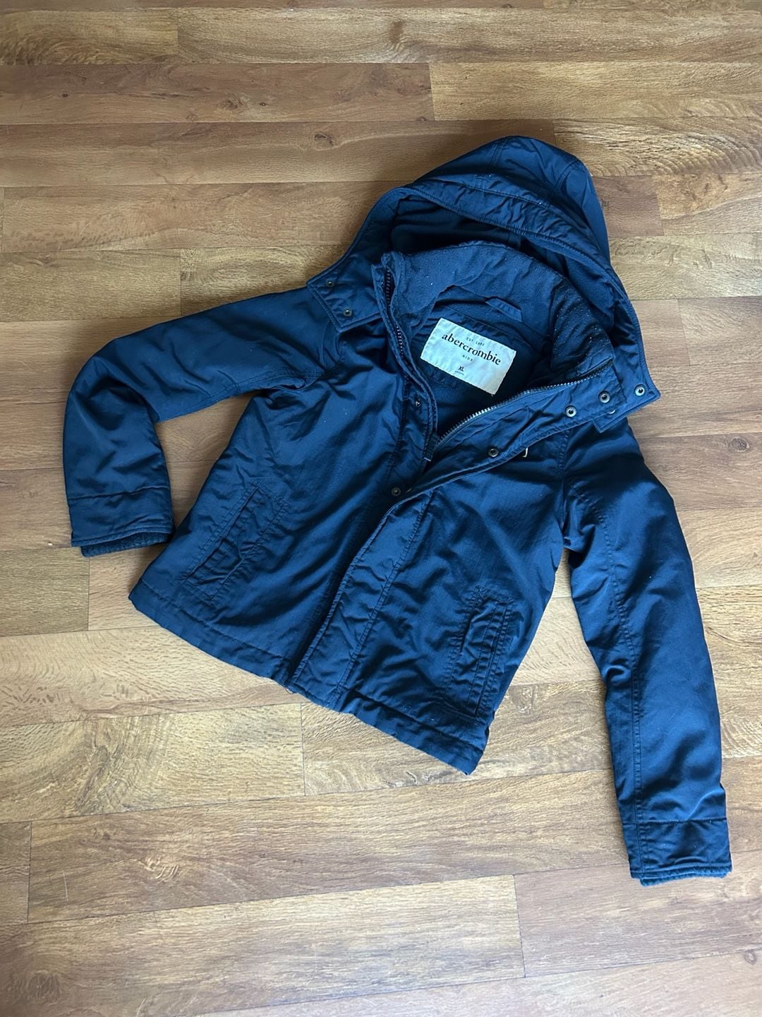 Abercrombie Kids 1892 Navy Blue Hooded All-Weather Jacket 2