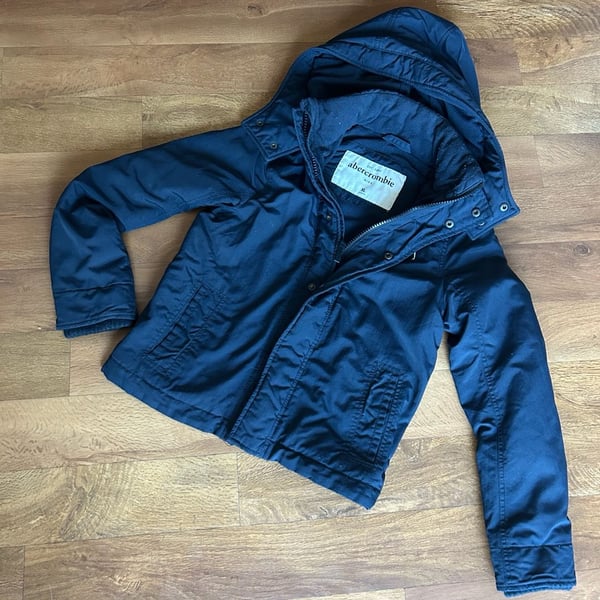 Abercrombie Kids 1892 Navy Blue Hooded All-Weather Jacket