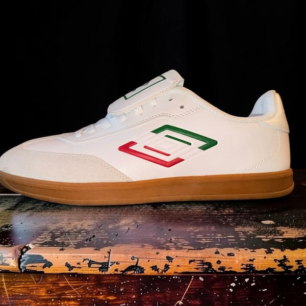Umbro UMBRO-TX White Red and Green Indoor Soccer Sneakers