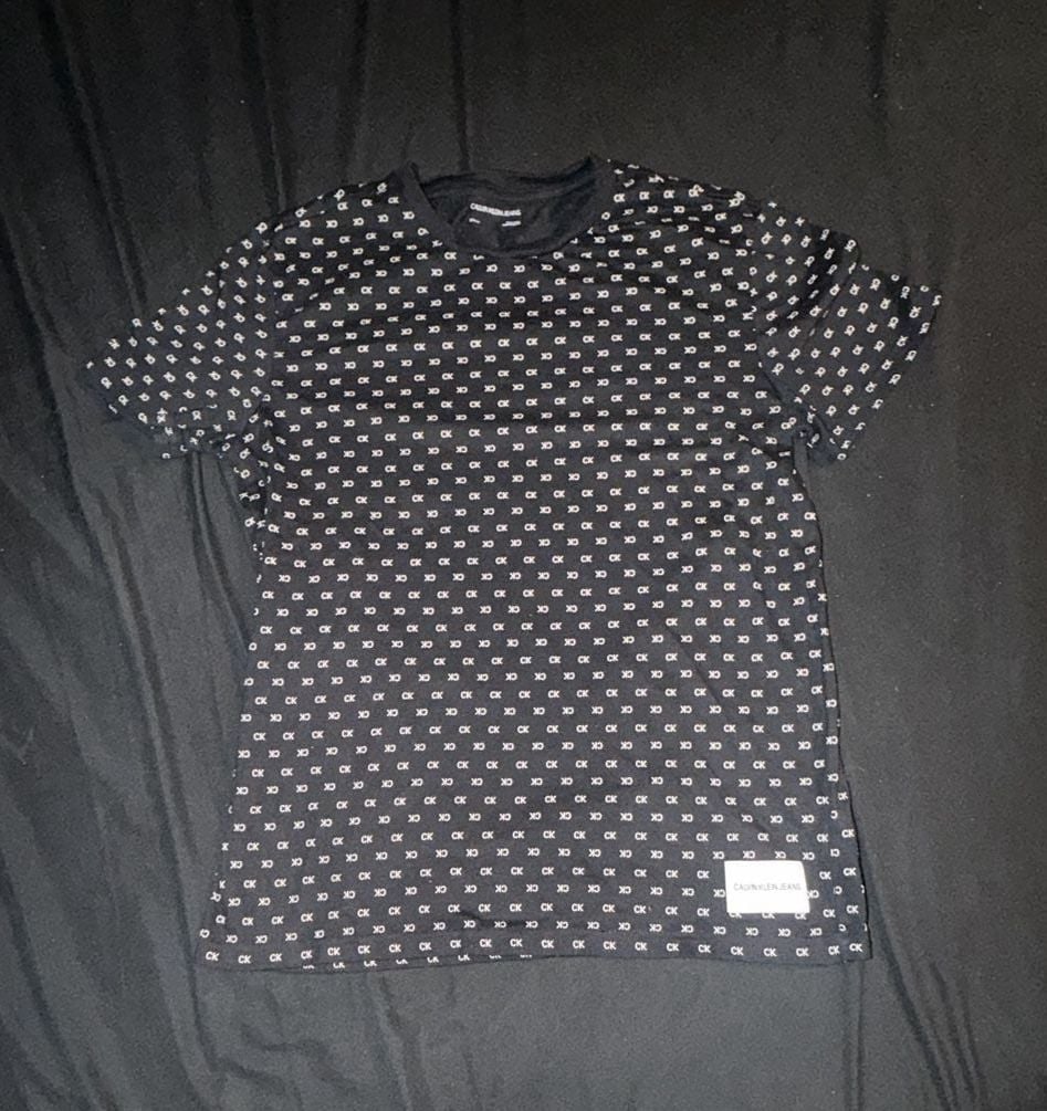 Calvin Klein Jeans black t-shirt with CK logo all-over print 2