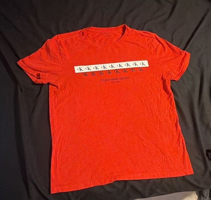 Calvin Klein Jeans Red Graphic Logo T-Shirt 2