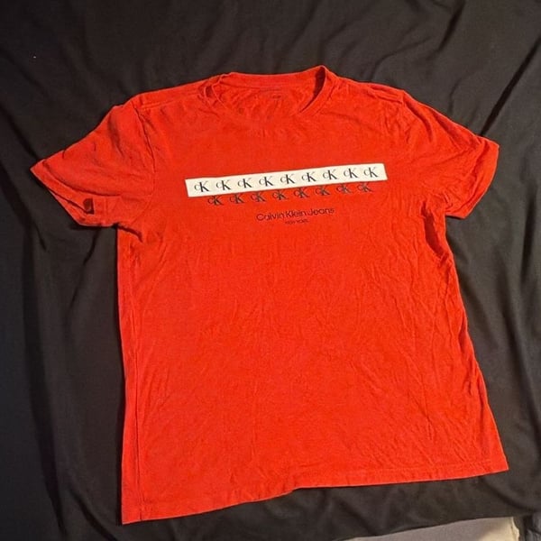 Calvin Klein Jeans Red Graphic Logo T-Shirt