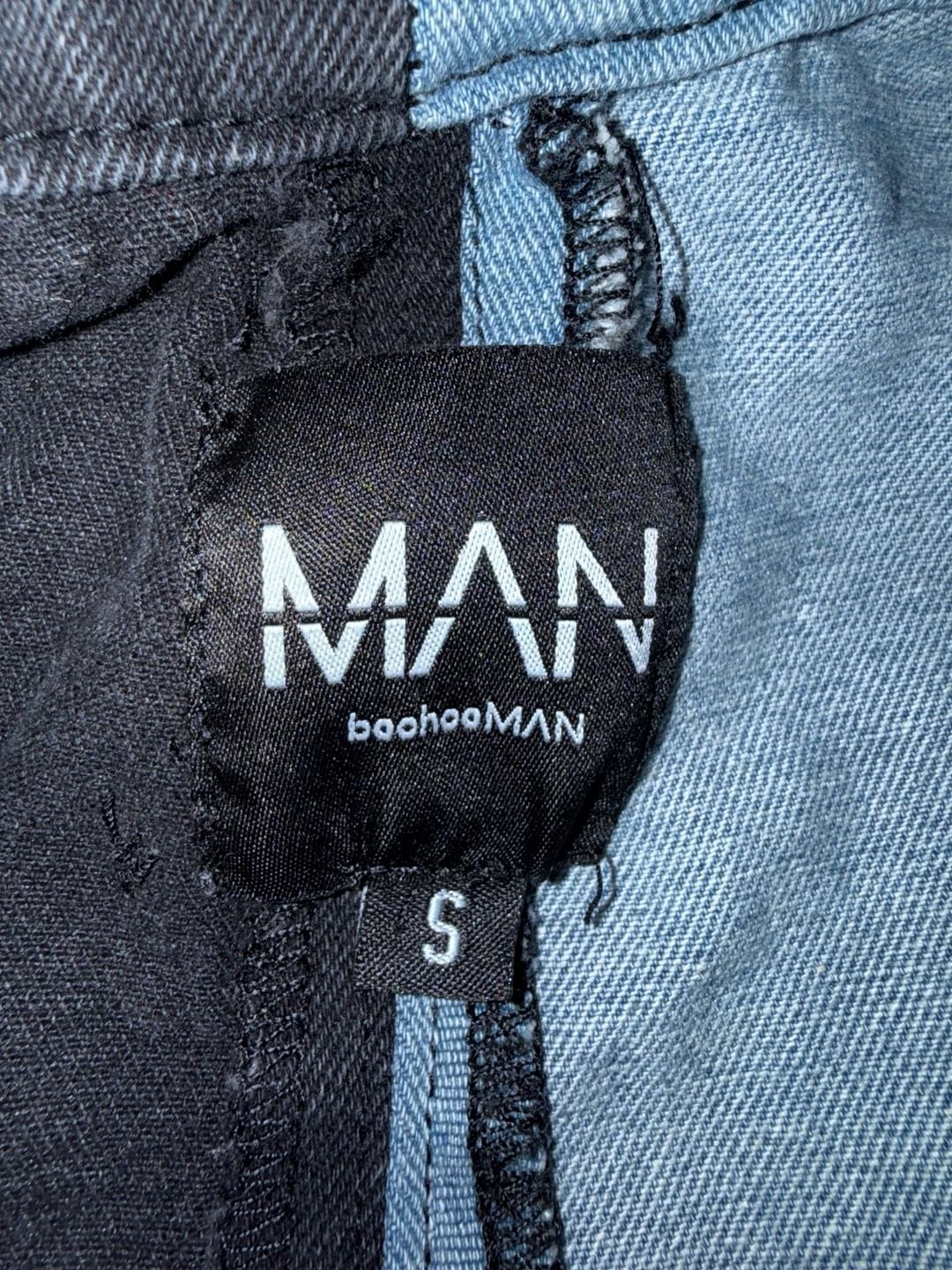 boohooMAN Two-Tone Half and Half Denim Jacket 4
