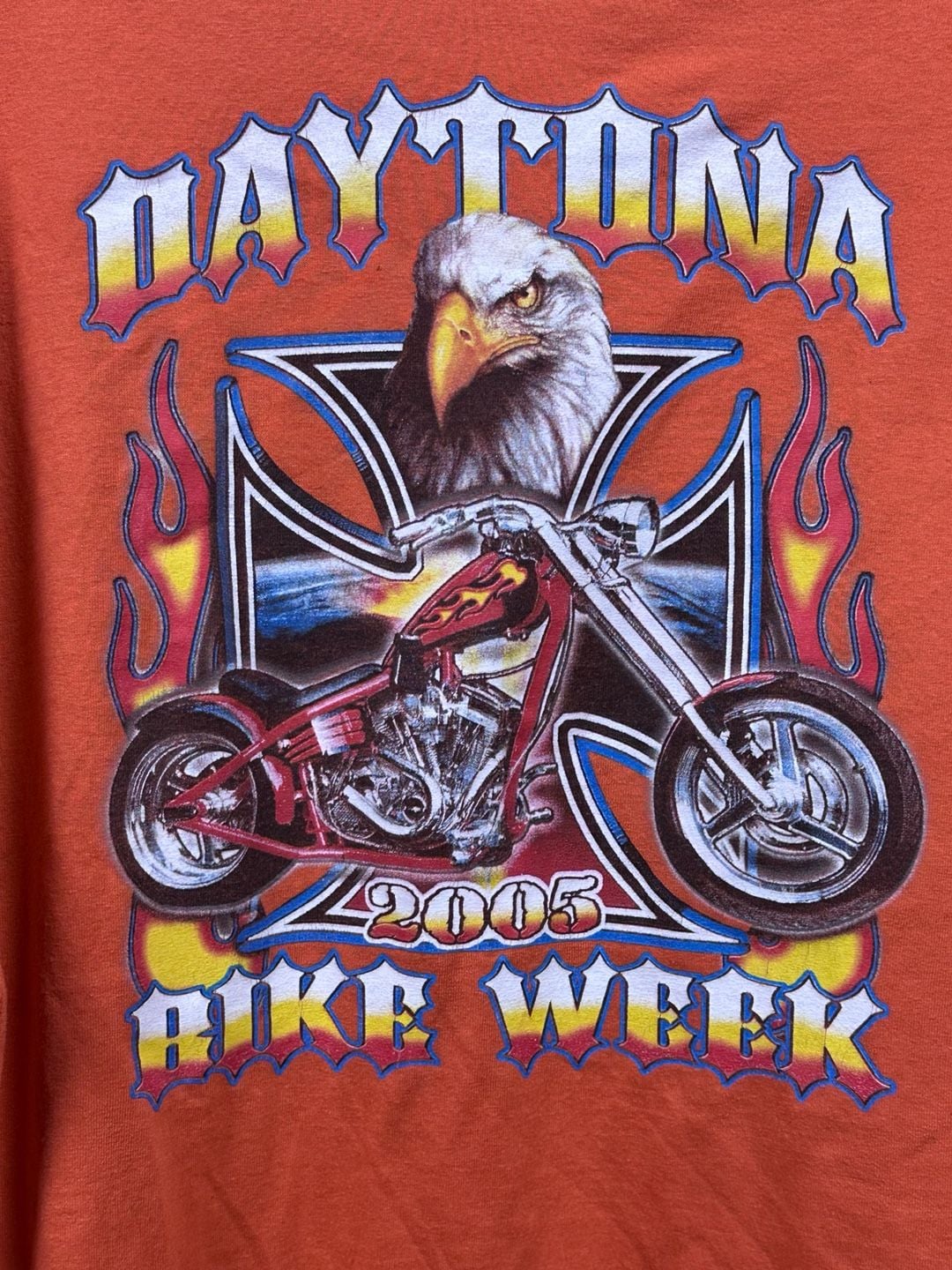 Hanes Heavyweight 2005 Daytona Bike Week Eagle and Motorcycle Graphic T-Shirt 4