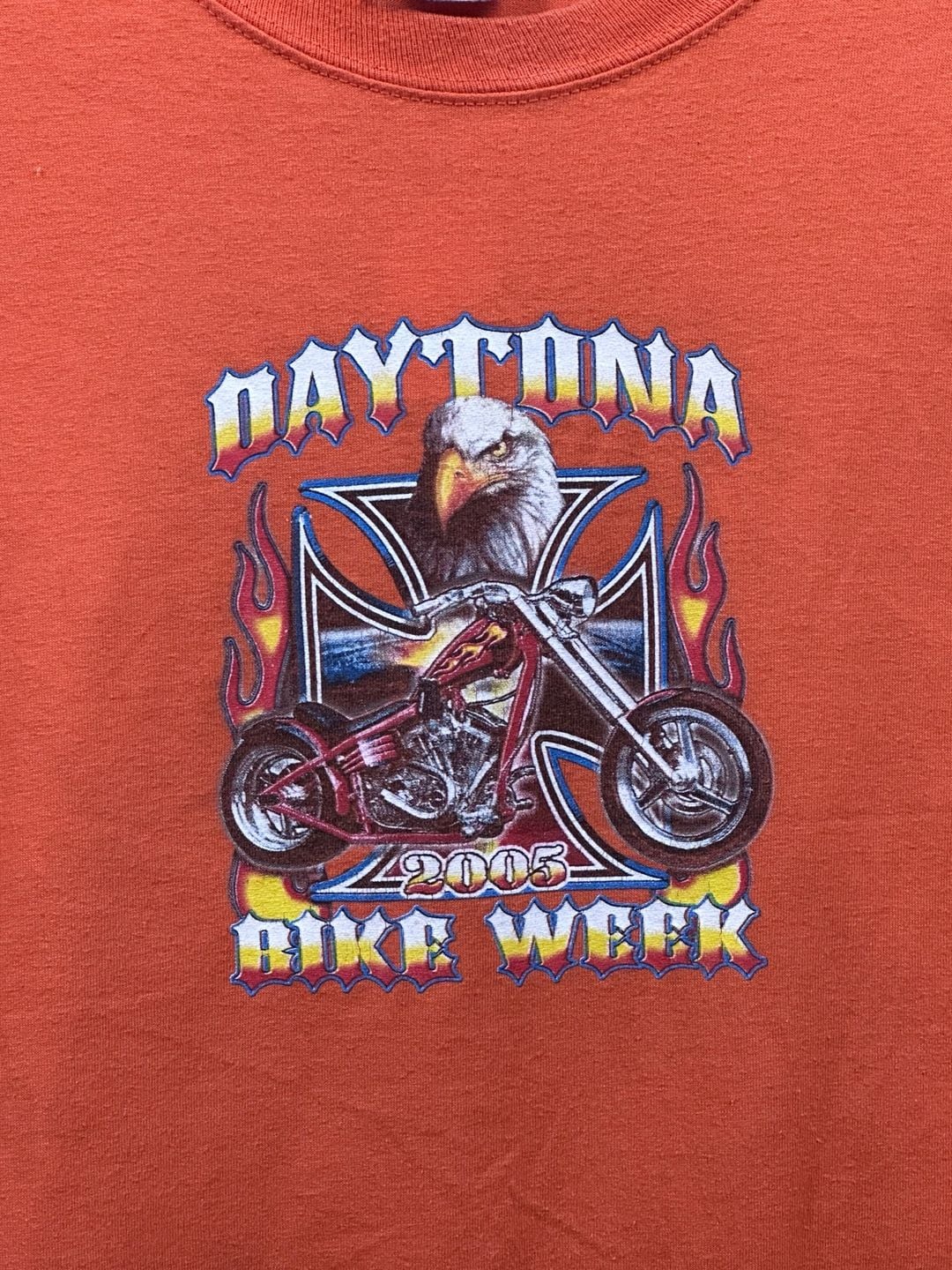 Hanes Heavyweight 2005 Daytona Bike Week Eagle and Motorcycle Graphic T-Shirt 5