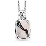Dendritic Agate Pendant Necklace in 925 Sterling Silver 2