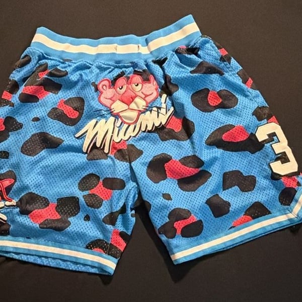 Headgear Classics Pink Panther Miami Leopard Print Basketball Shorts