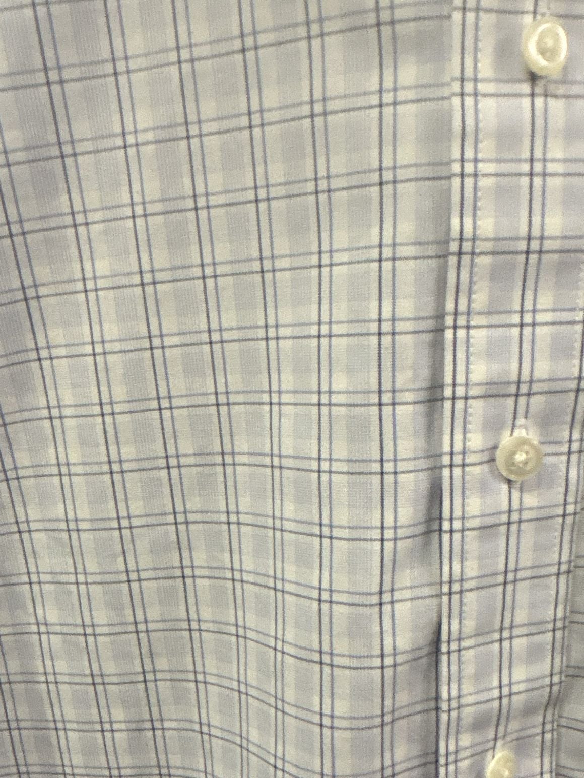 Eagle Men's Button Up Dress Shirt Blue Plaid regular Fit 17 1/2- 36/37 4