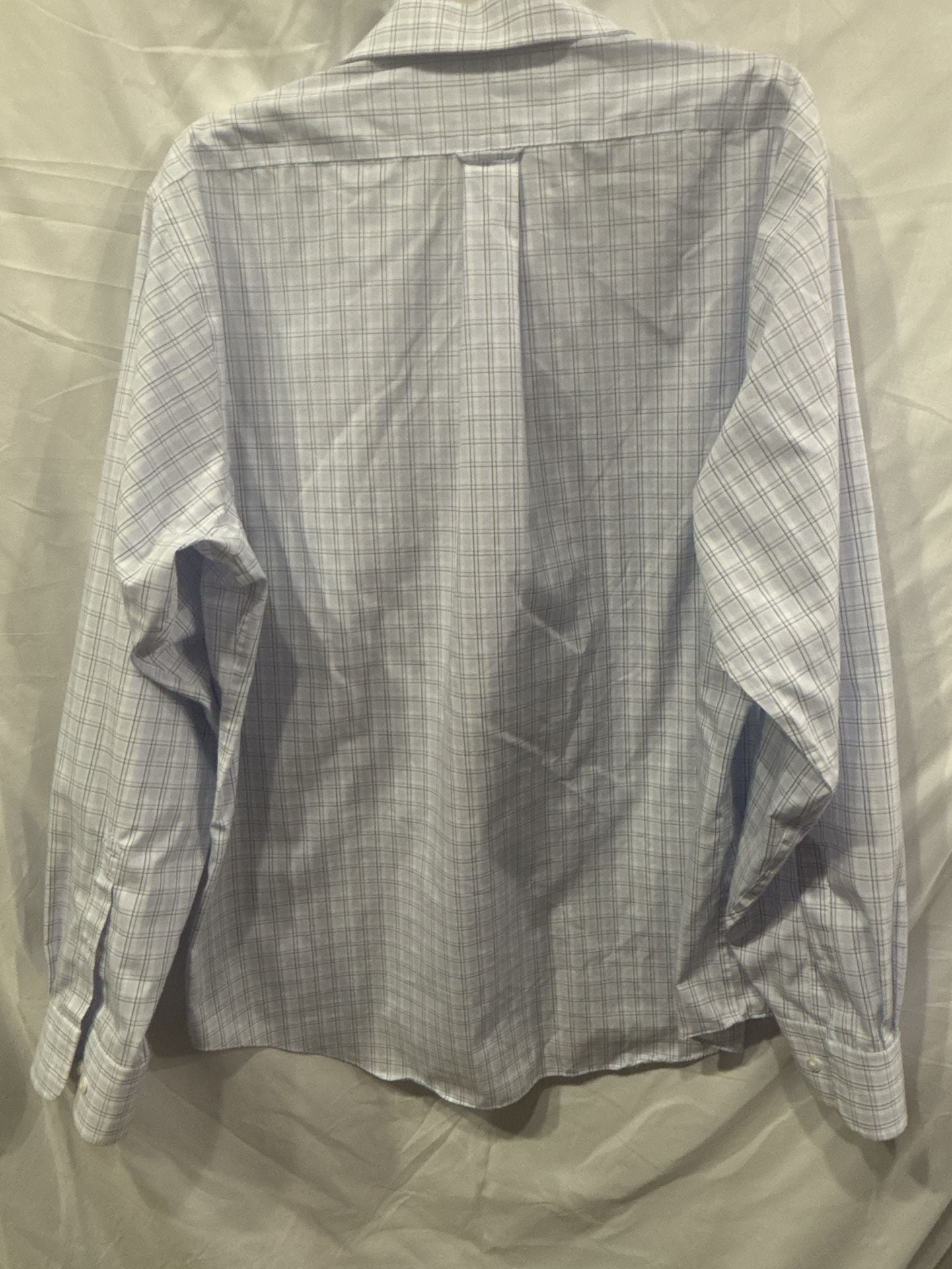 Eagle Men's Button Up Dress Shirt Blue Plaid regular Fit 17 1/2- 36/37 5