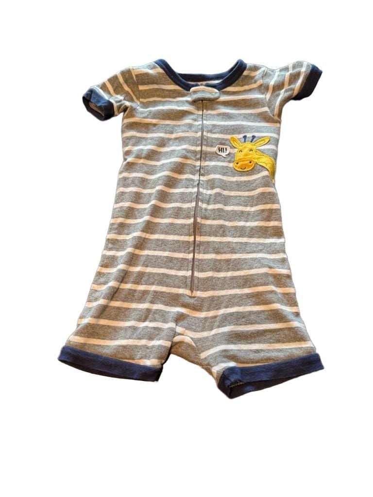 Carter's short sleeve shorts Romper Giraffe, Size 2T , one piece, boys zipper 2
