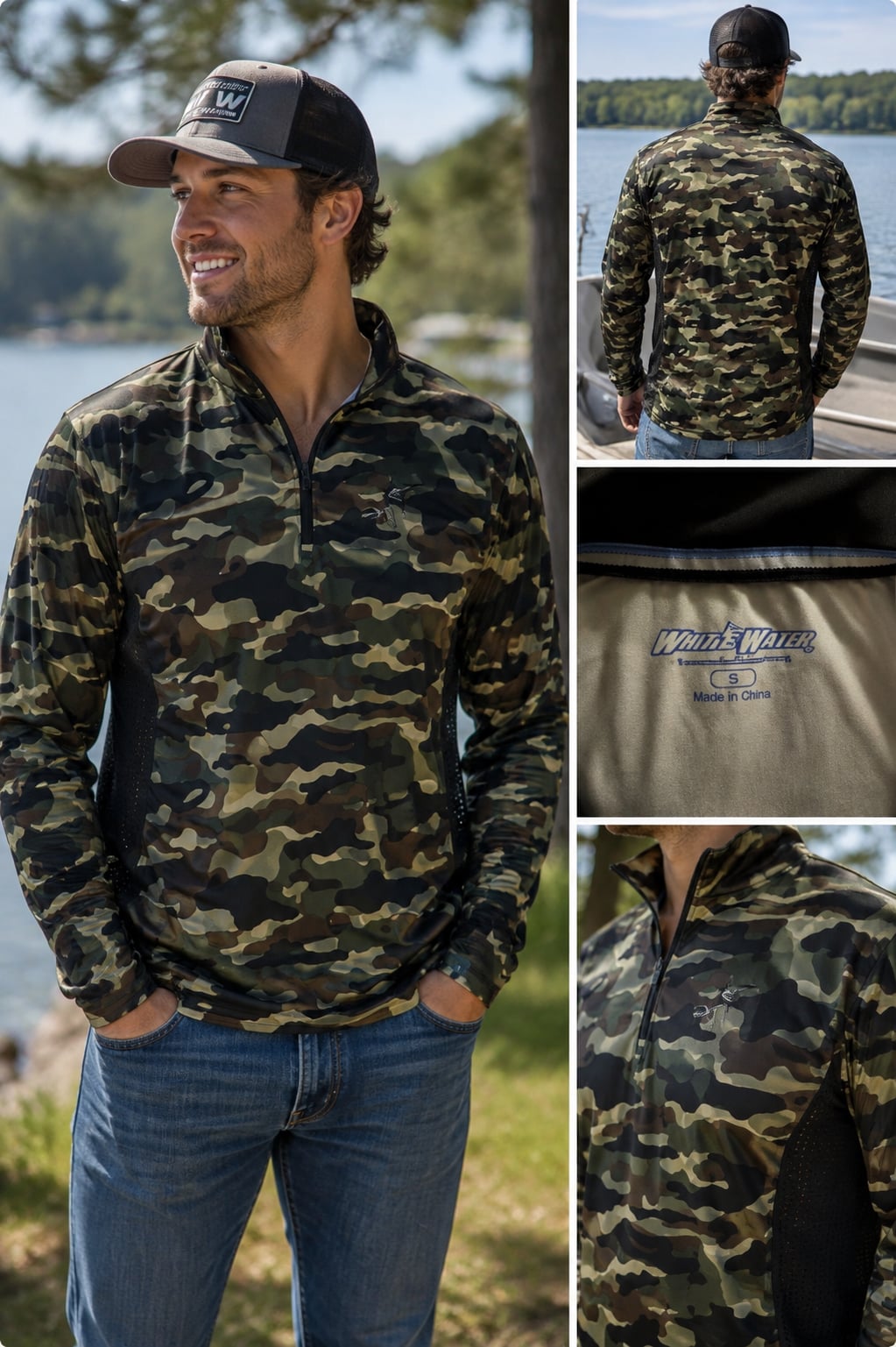 White Water Life Camo Half-Zip Performance Pullover 3