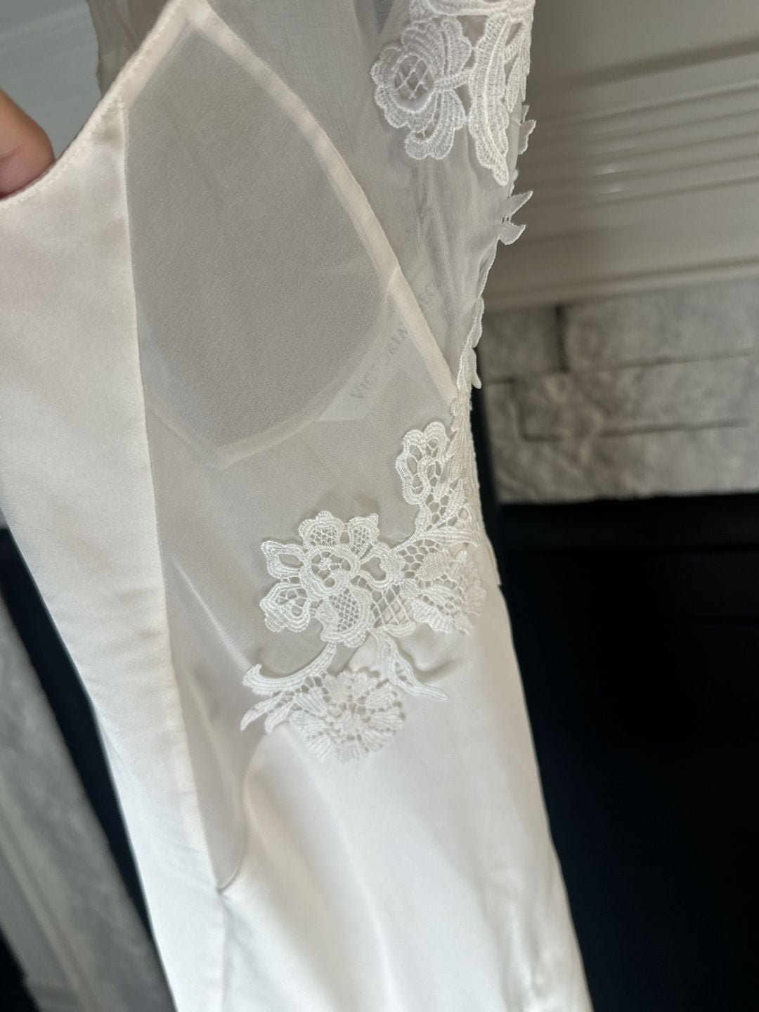 Victoria's Secret Ivory Satin Chemise Slip Dress with Lace Trim 7