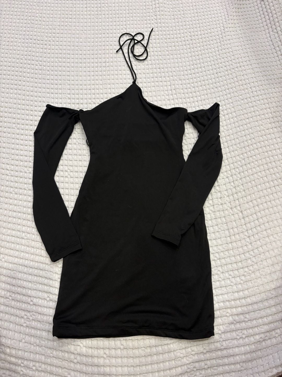 Princess Polly Black Long Sleeve Cold Shoulder Mini Dress 2