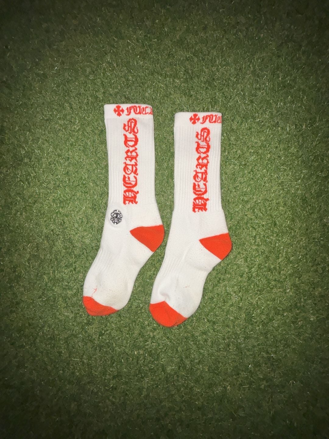 White and red Crew FU SOCK Chrome 1
