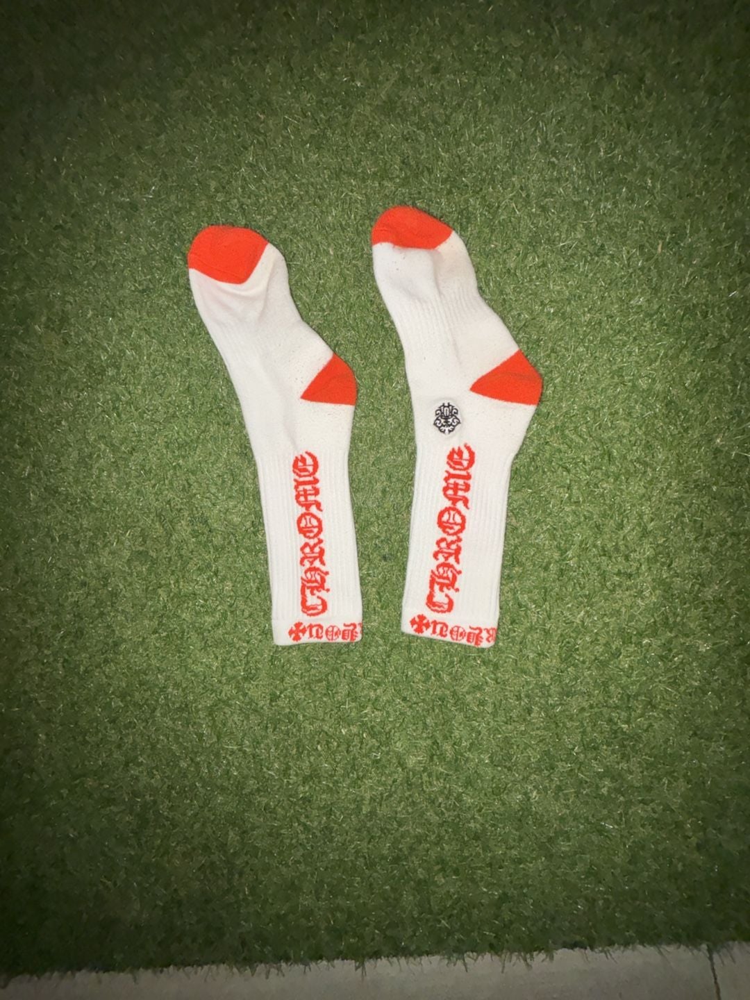 White and red Crew FU SOCK Chrome 3