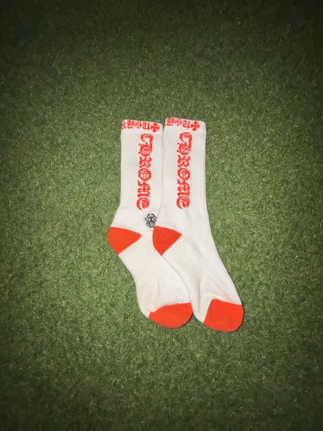 White and red Crew FU SOCK Chrome 4