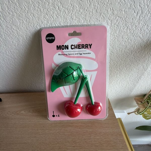 OTOTO Mon Cherry Measuring Spoons and Egg Separator Set