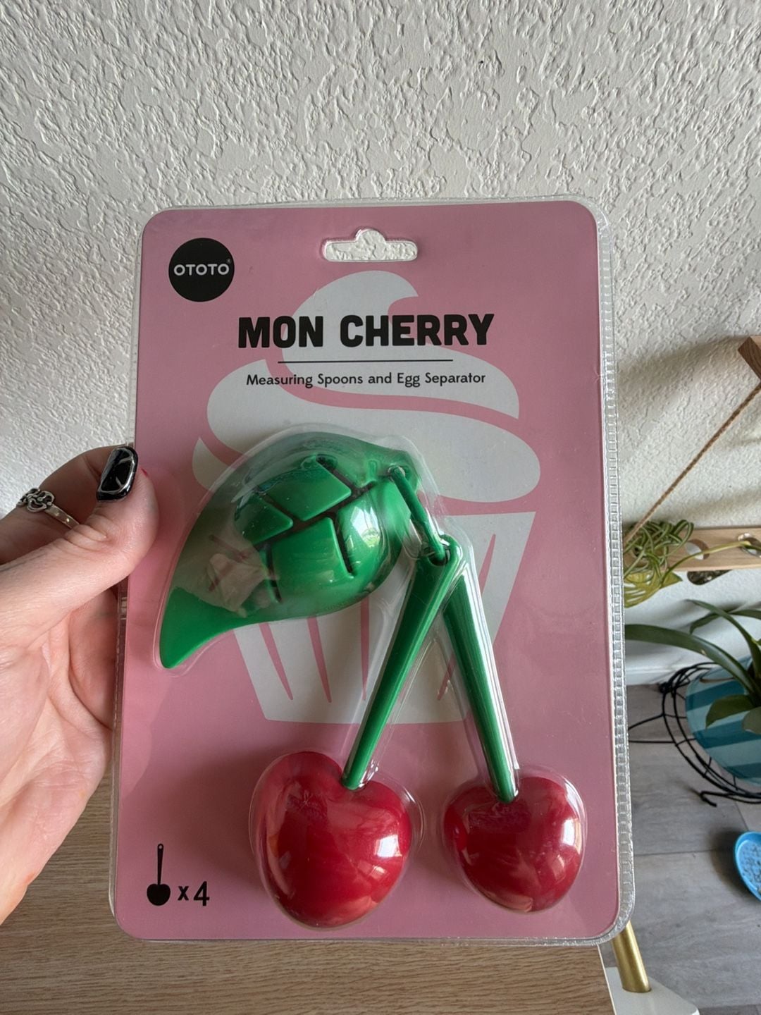 OTOTO Mon Cherry Measuring Spoons and Egg Separator Set 2