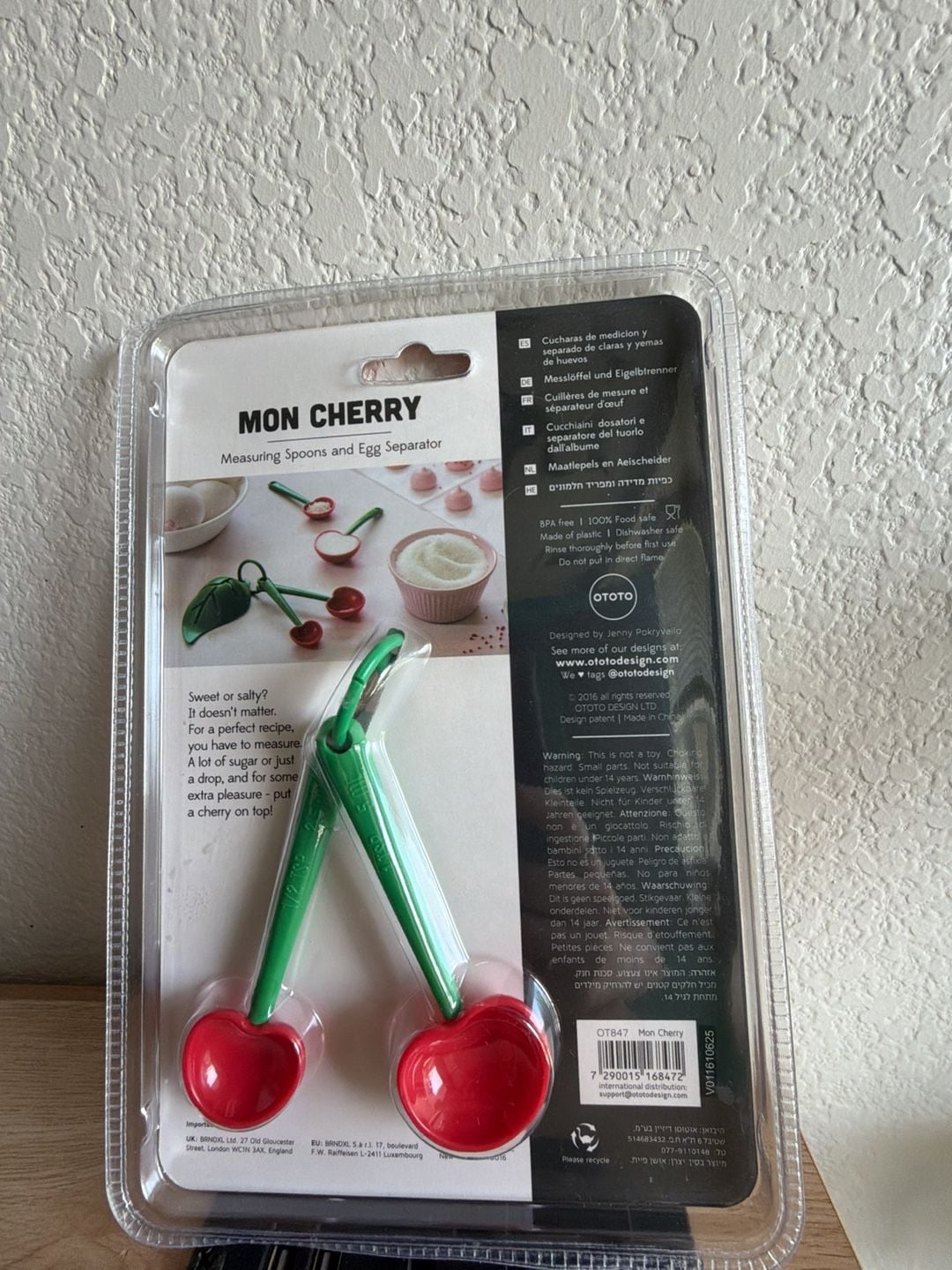 OTOTO Mon Cherry Measuring Spoons and Egg Separator Set 3