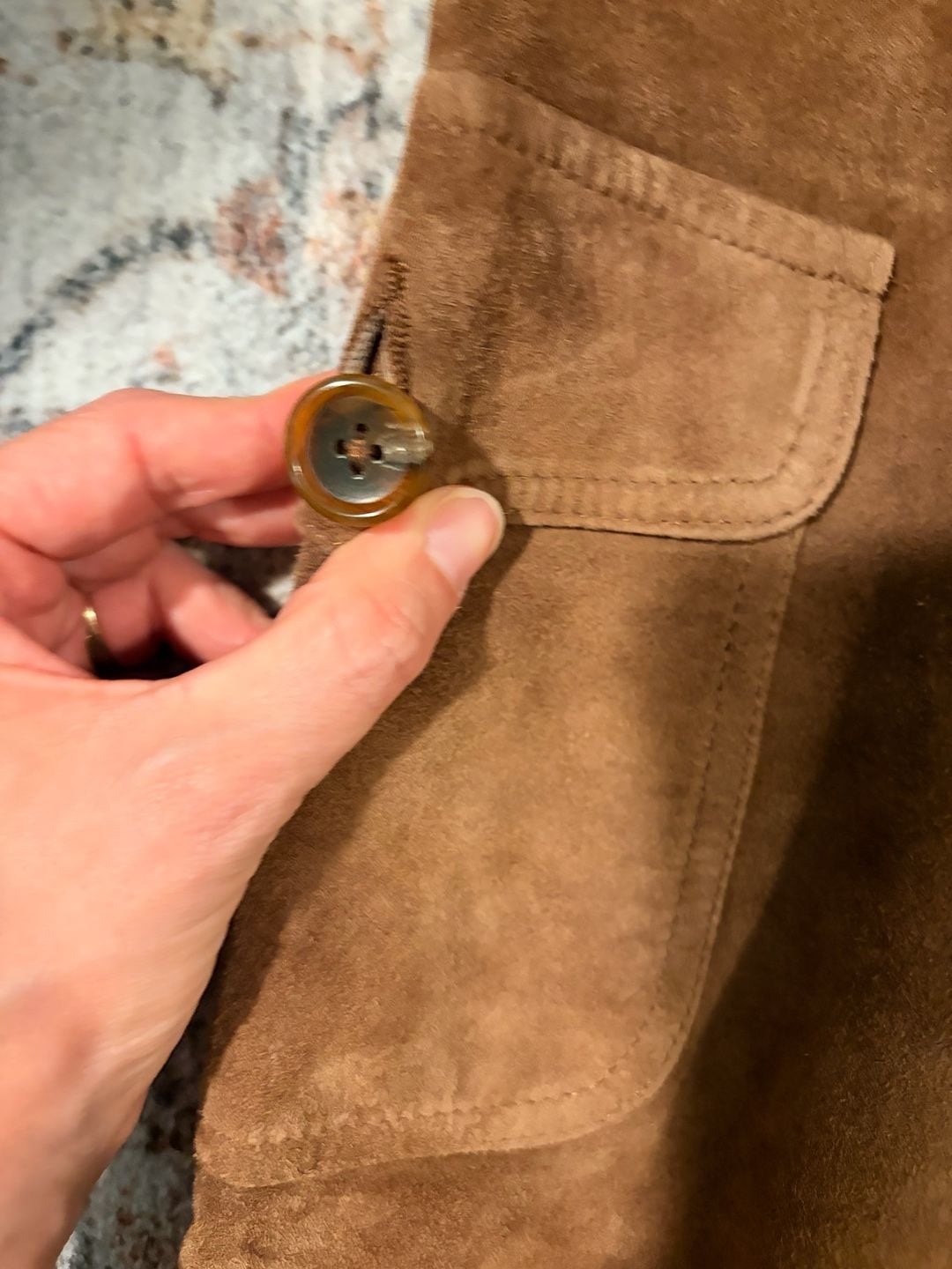 J. Crew Women's Brown Suede Leather Mini Skirt with Cargo Pocket, Size 4 5