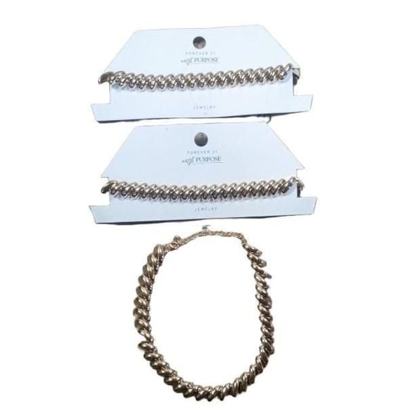 Forever 21 with PURPOSE Gold-Tone San Marco Link Chain Choker Necklace