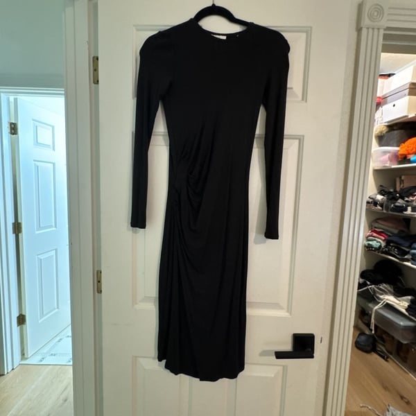 NWT Vince Gathered Long Sleeve Dress
