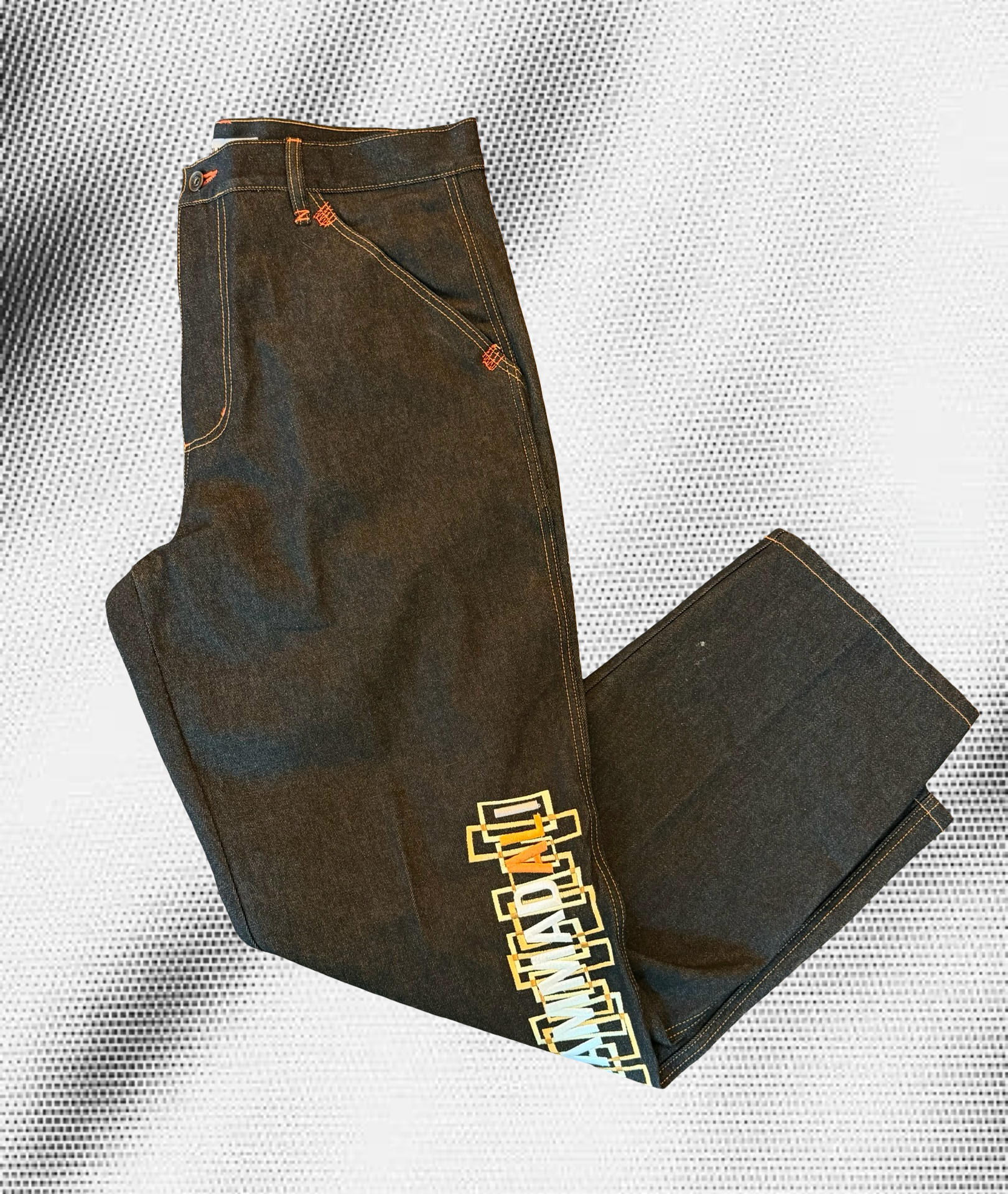 Vintage Platinum Fubu Embroidered Dark Wash Denim Jeans 2