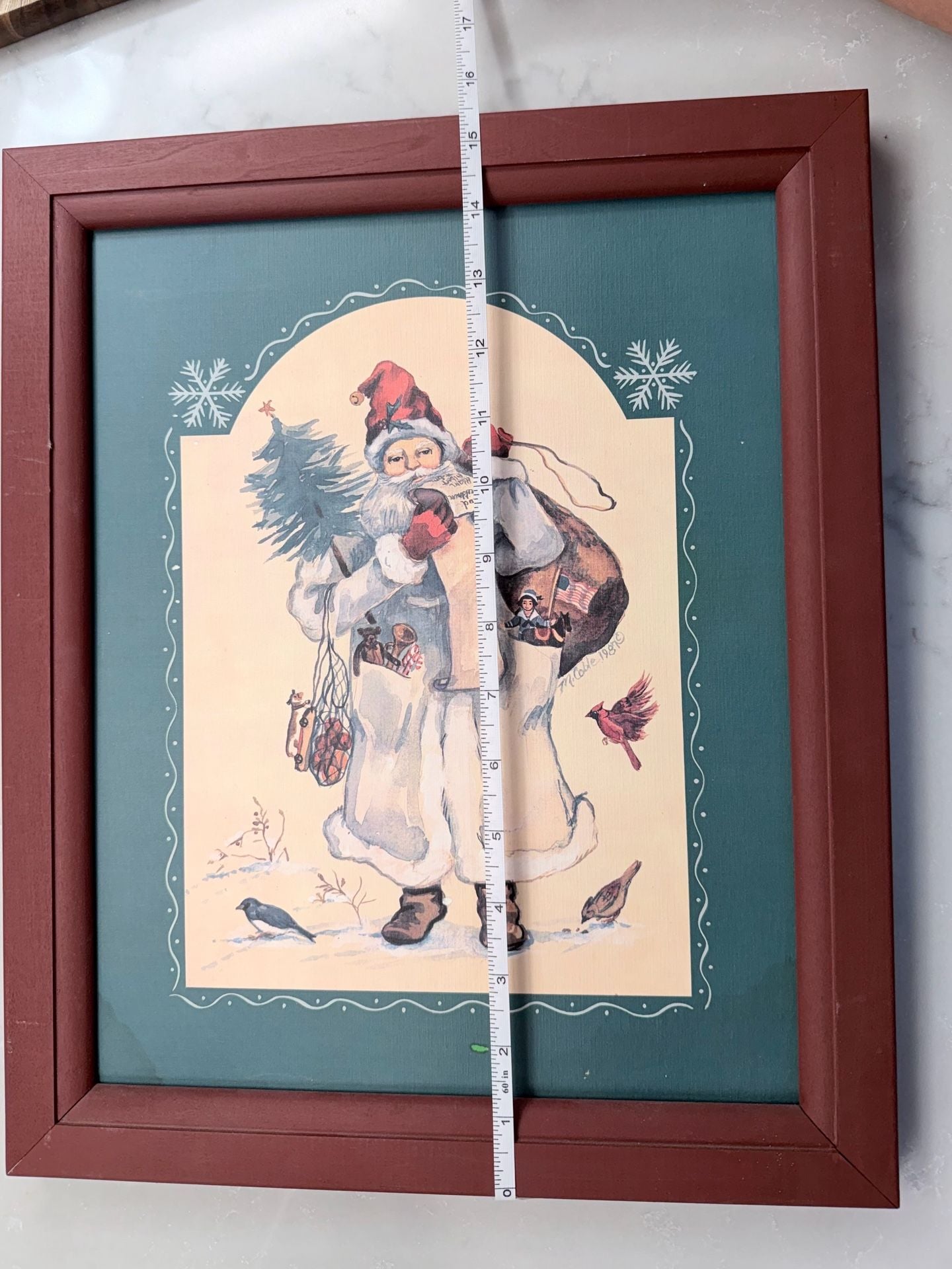 Vintage 1987 Mcoble Old World Santa Claus Framed Print 4