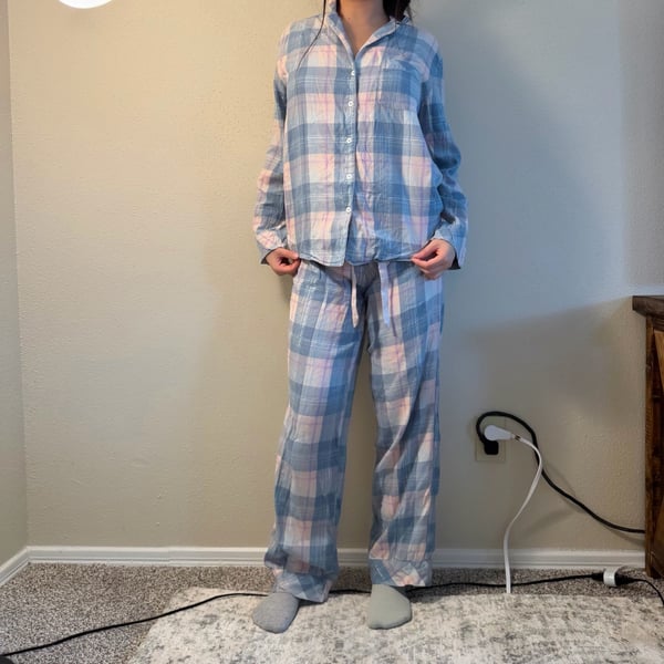 Victoria's Secret Women's Long Sleeve Button Down Pajama Set 