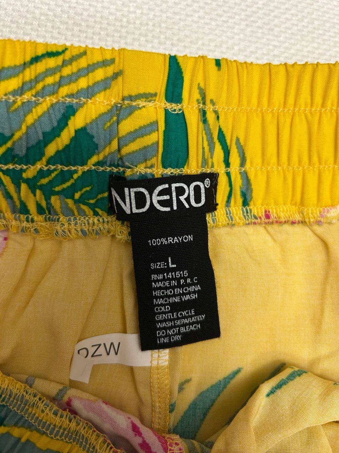Indero Yellow Tropical Hibiscus Print High Waist Wide Leg Pants 4