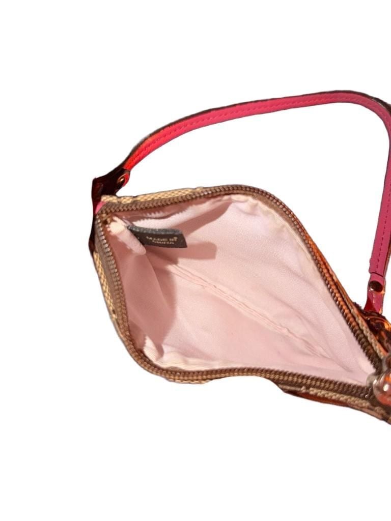 Coach Signature Canvas Wristlet with Pink Stripe 7