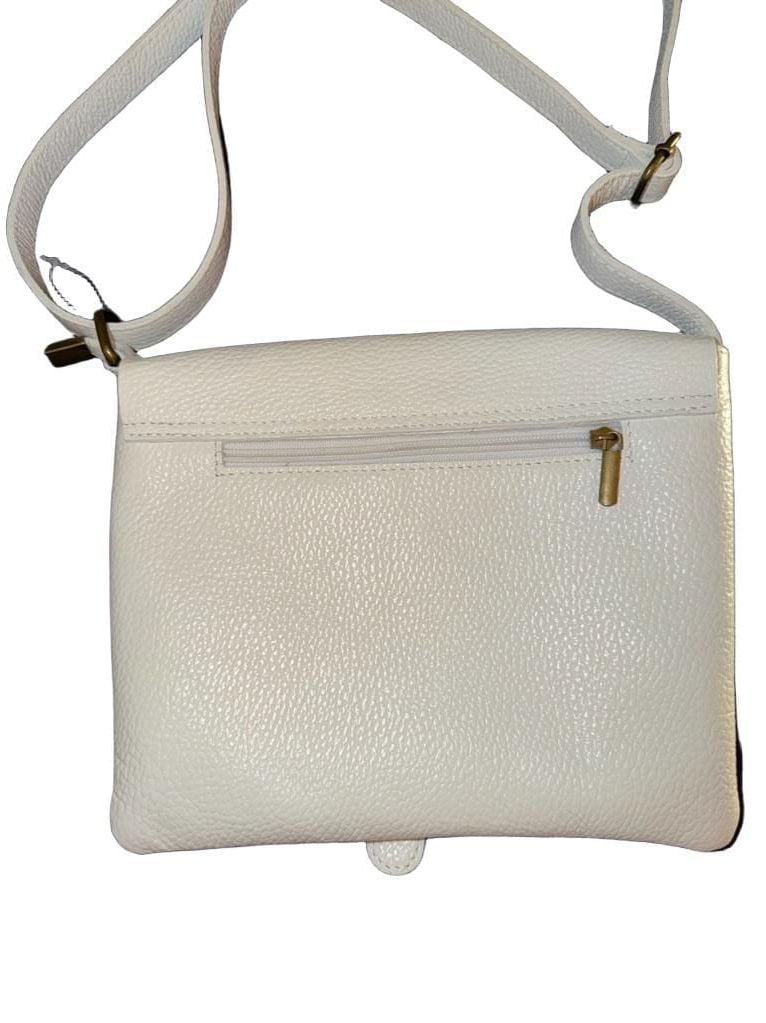 Vera Italy Grained Leather Crossbody Bag with Buckle Detail 7